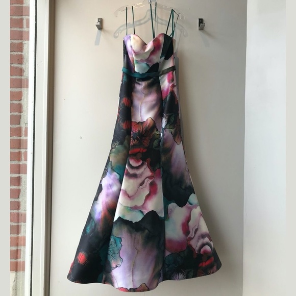 Mon Cheri 'Colette' Floral Strapless Gown - Picture 2 of 6